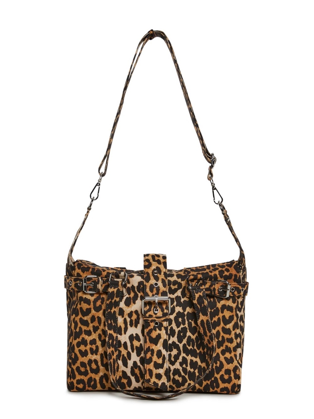 Current Mood Leopard Print Shoulder Bag - Brown & Black